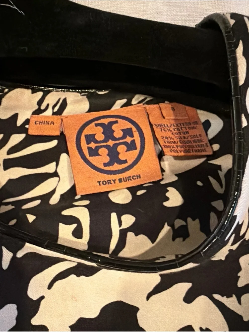 Tory Burch Black and White Printed Sleeveless Mini Dress